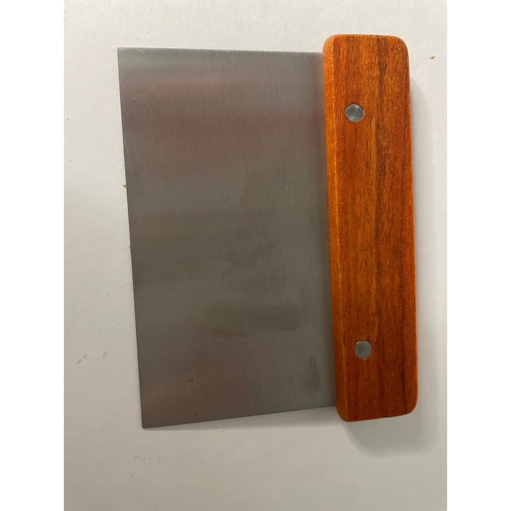 Superbakers Dough Scraper 6 Inch Silver New Wood Handle Bench Knife‎